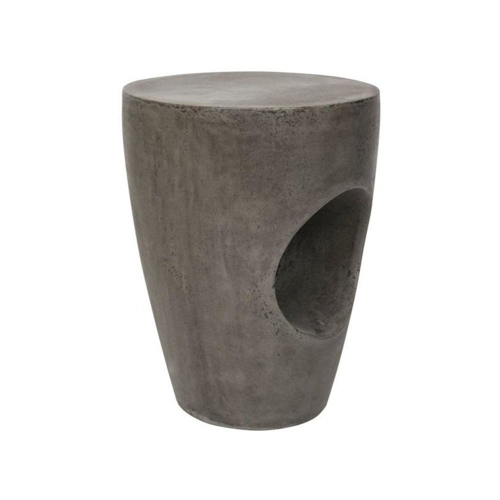 Aishi Indoor/Outdoor Modern Concrete Round 17.7-Inch H Accent Table. Picture 1