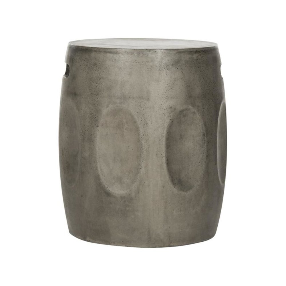 Zuri Indoor/Outdoor Modern Concrete Round 17.7-Inch H Accent Table. Picture 1