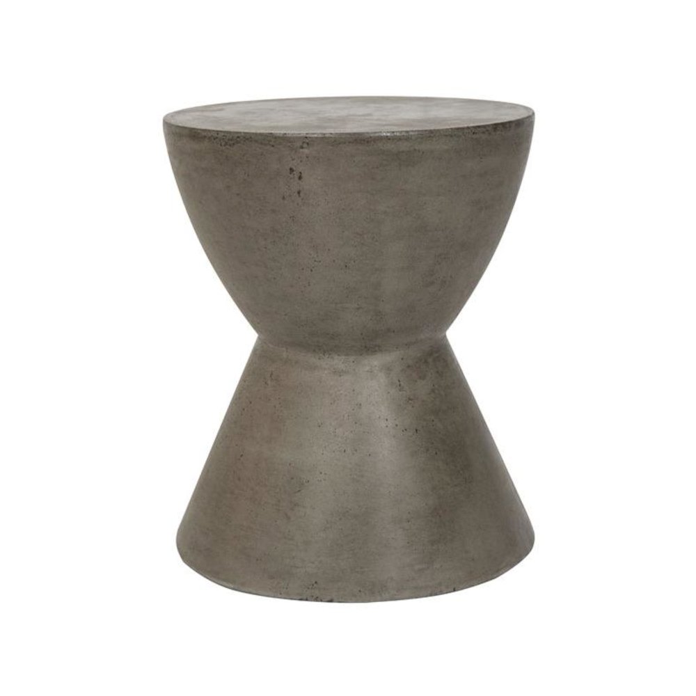 Athena Indoor/Outdoor Modern Concrete Round 17.7-Inch H Accent Table. Picture 1