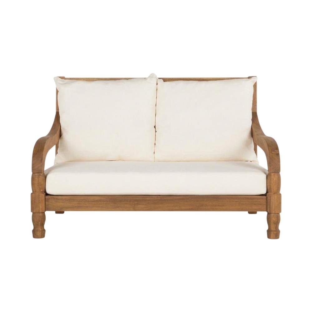 Outdoor Lounger With Brass Metal Accents And Polyester Cushion. Picture 4