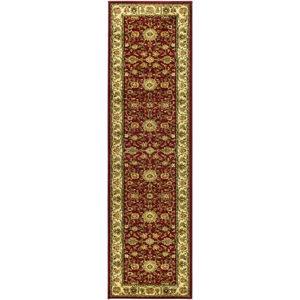 Red and Ivory Area Rug with Power Loomed Jute Backing and Polypropylene Pile. Picture 4