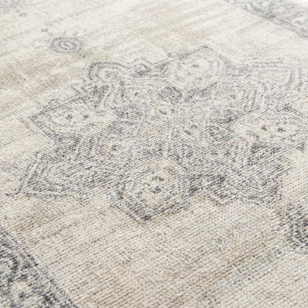 Cream / Grey Area Rug with Jute Backing and Power Loomed Craftsmanship, Runner. Picture 5
