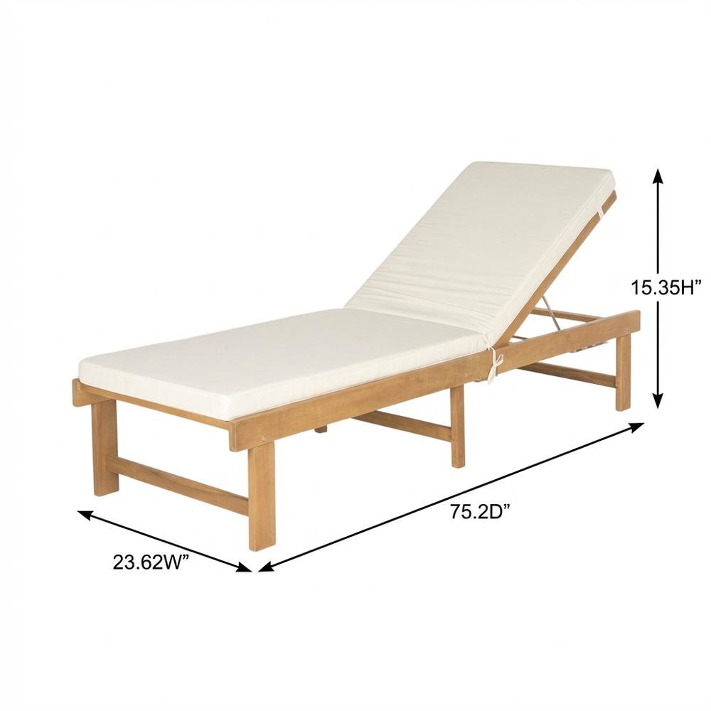 Outdoor Lounge Chair In Natural Acacia With Brass Metal Finish. Picture 7
