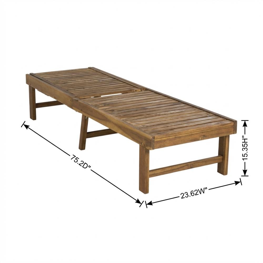 Outdoor Lounge Chair With Acacia Wood And Silver Metal Finish. Picture 7