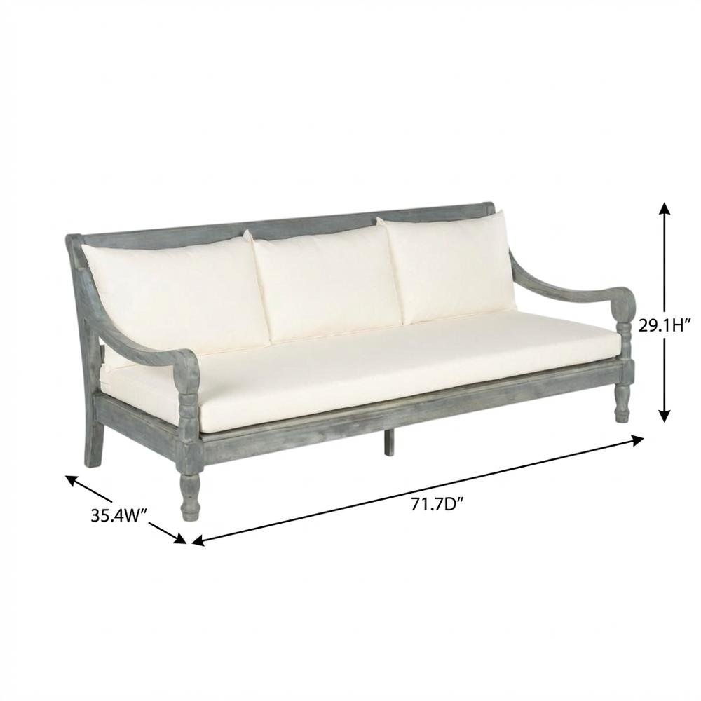 Outdoor Ash Grey Daybed With Polyester Upholstery And Galvanized Steel Frame. Picture 7