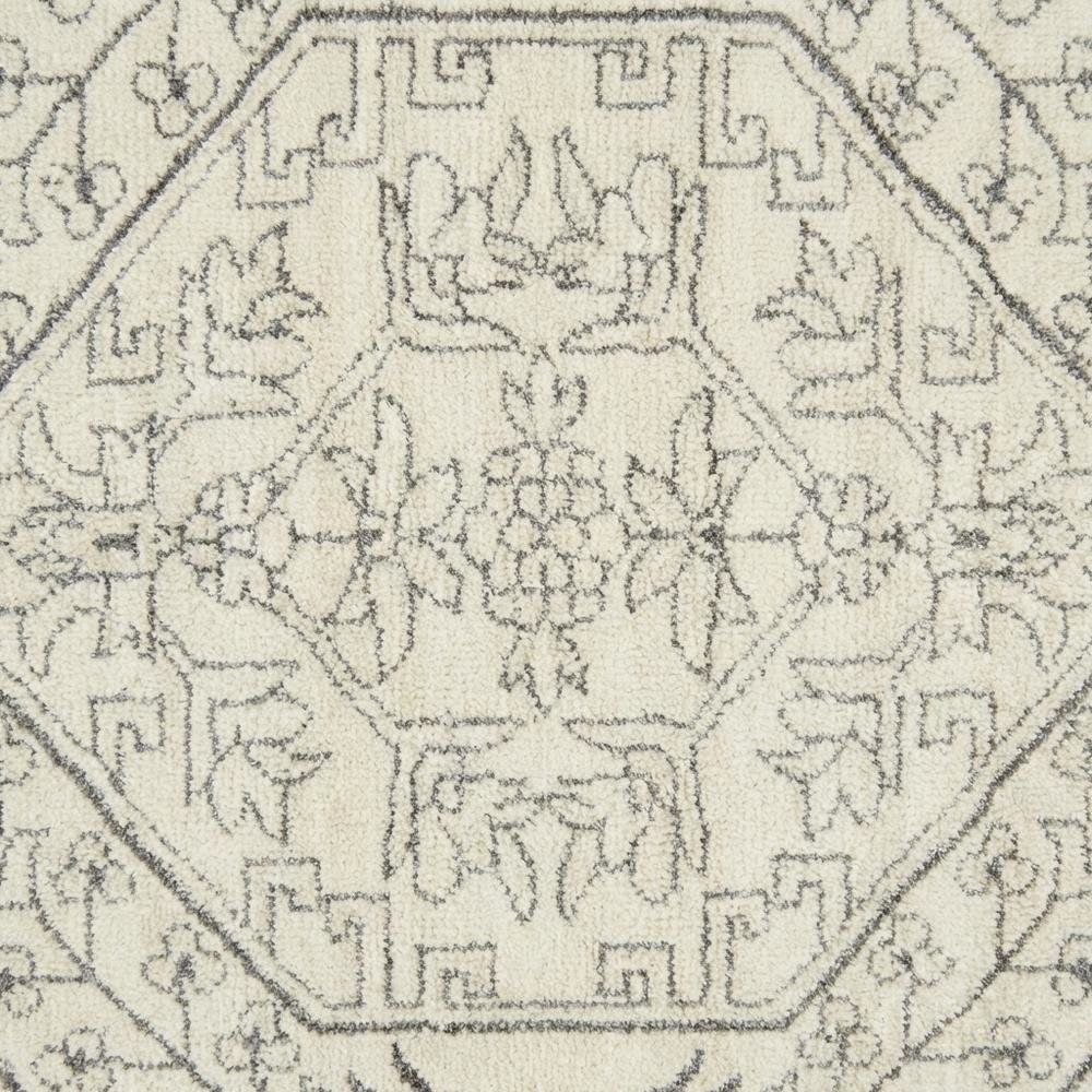 Ivory and Silver 8-Foot Square Area Rug with Polypropylene Pile, Power Loomed. Picture 5