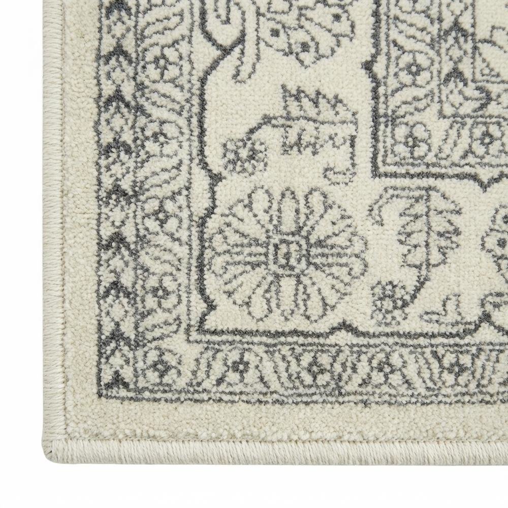 Ivory and Silver 8-Foot Square Area Rug with Polypropylene Pile, Power Loomed. Picture 6