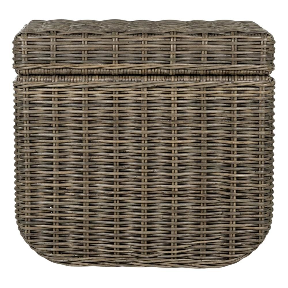 Grey Fabric and Rattan Coffee Table with Sturdy Frame. Picture 4