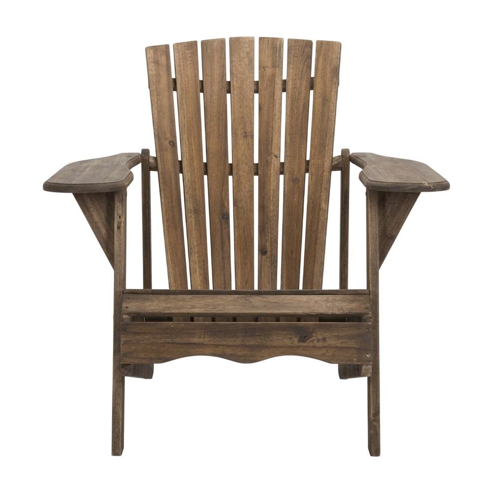 Rustic Brown Acacia Adirondack Chair With Galvanized Steel Hardware. Picture 4
