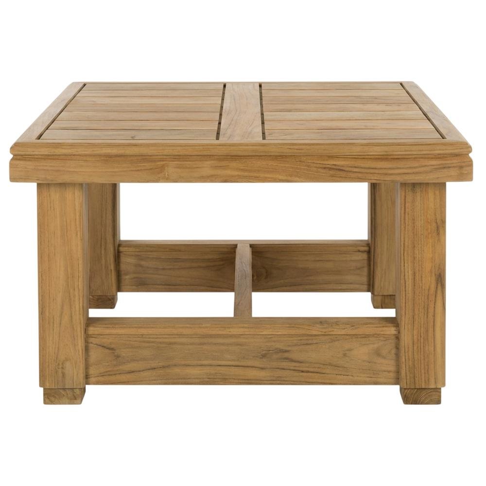 Teak end table with sleek contemporary design for outdoor living. Picture 1