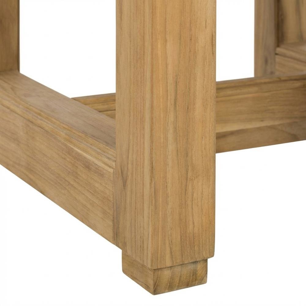 Teak end table with sleek contemporary design for outdoor living. Picture 6
