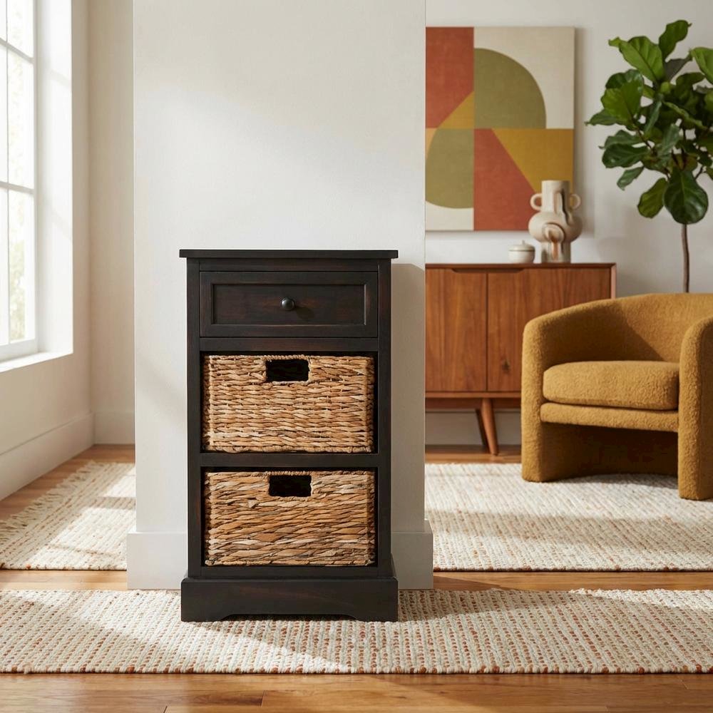 Brown, Side Table, Quality Build, Durable Wood Frame. Picture 3