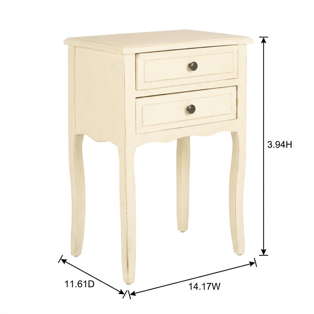 Wooden End Table with Storage Drawers for Living Room or Bedroom. Picture 7