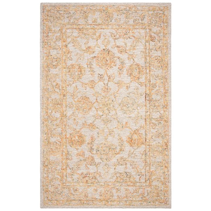 Abstract, BEIGE / GOLD, 4' X 6', Area Rug. Picture 1