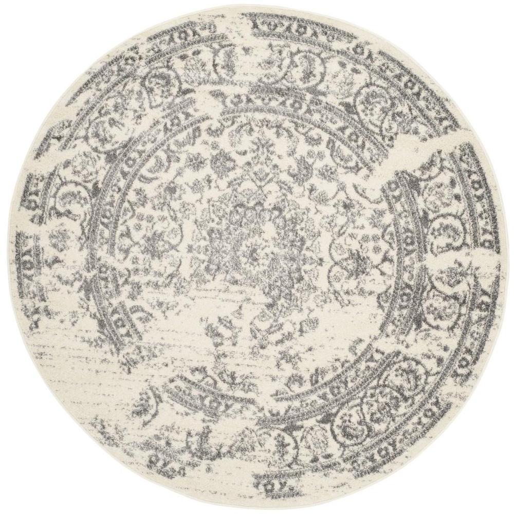 Adirondack, IVORY / SILVER, 4' X 4' Round, Area Rug, ADR101B-4R. Picture 1