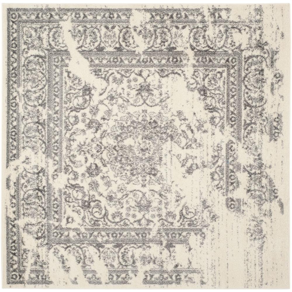 Adirondack, IVORY / SILVER, 4' X 4' Square, Area Rug, ADR101B-4SQ. Picture 1