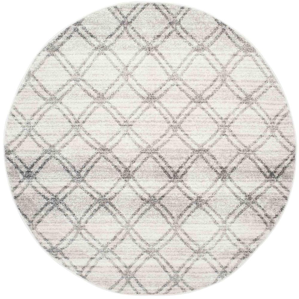 Adirondack, SILVER / CHARCOAL, 6' X 6' Round, Area Rug, ADR105P-6R. Picture 1