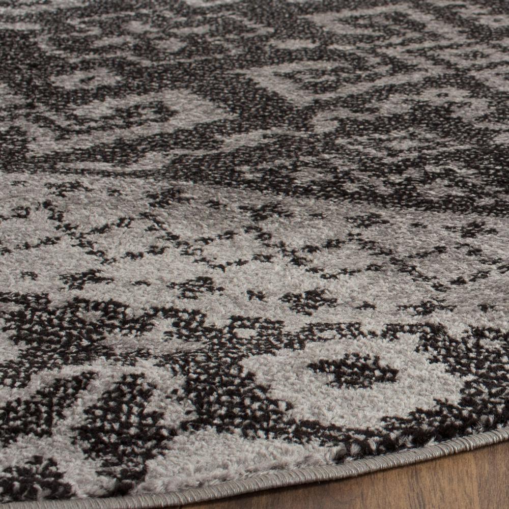 Adirondack, SILVER / BLACK, 8' X 8' Round, Area Rug, ADR107A-8R. Picture 1