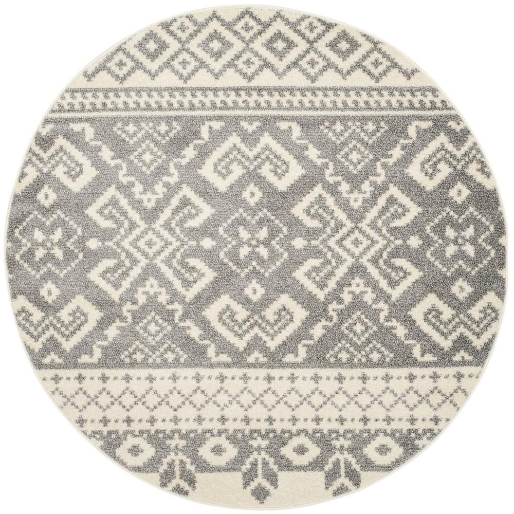 Adirondack, IVORY / SILVER, 4' X 4' Round, Area Rug, ADR107B-4R. Picture 1