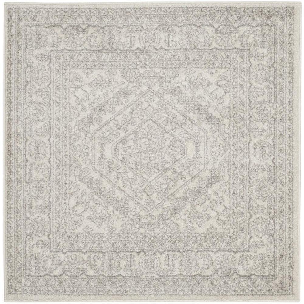 Adirondack, IVORY / SILVER, 4' X 4' Square, Area Rug, ADR108B-4SQ. Picture 1