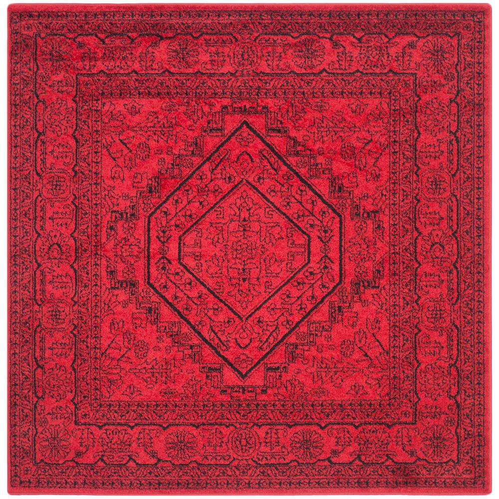 Adirondack, RED / BLACK, 6' X 6' Square, Area Rug, ADR108F-6SQ. Picture 1
