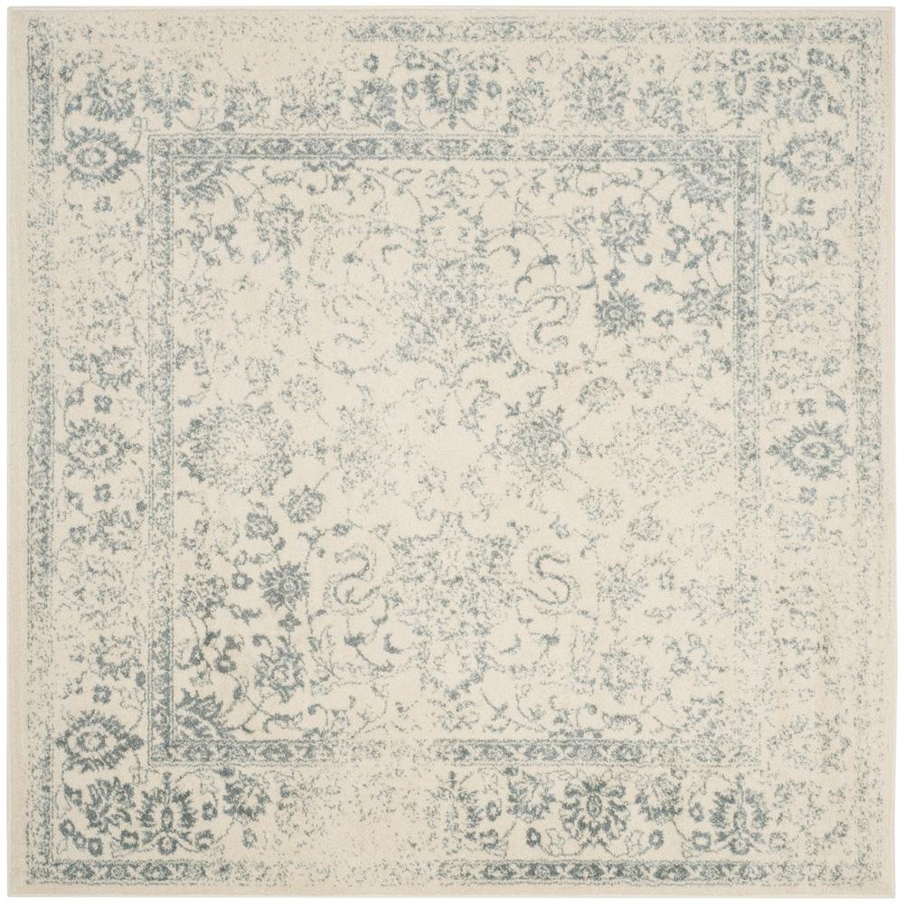Adirondack, IVORY / SLATE, 8' X 8' Square, Area Rug. Picture 1