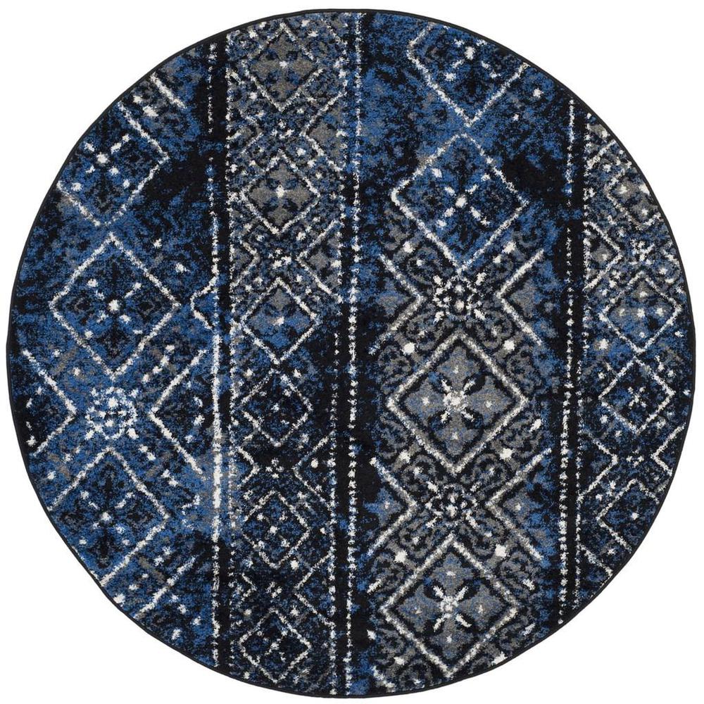 Adirondack, SILVER / BLACK, 6' X 6' Round, Area Rug, ADR111A-6R. Picture 1