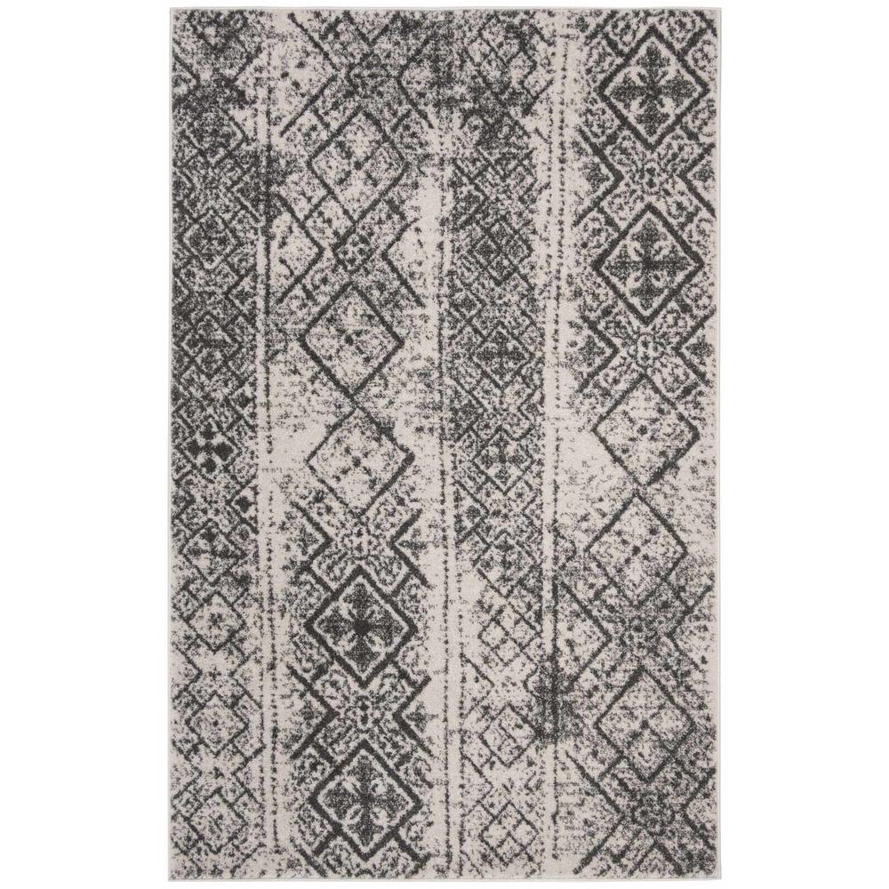 Adirondack, SILVER / BLACK, 4' X 6', Area Rug, ADR111H-4. Picture 1