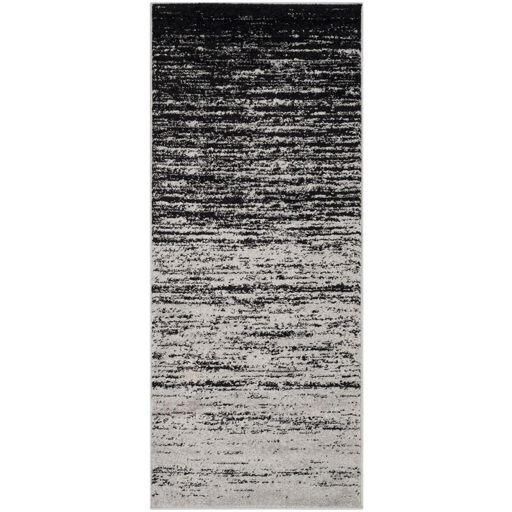 Adirondack, SILVER / BLACK, 2'-6" X 12', Area Rug, ADR113A-212. Picture 1