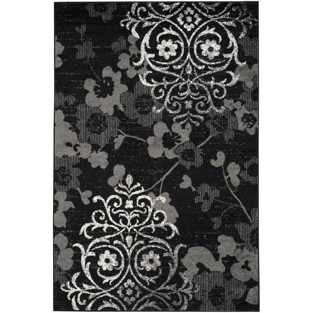 Adirondack, BLACK / SILVER, 4' X 6', Area Rug, ADR114A-4. Picture 1