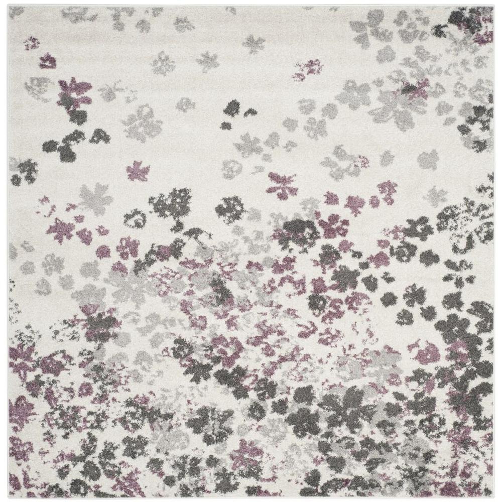 Adirondack, IVORY / PURPLE, 6' X 6' Square, Area Rug, ADR115L-6SQ. Picture 1