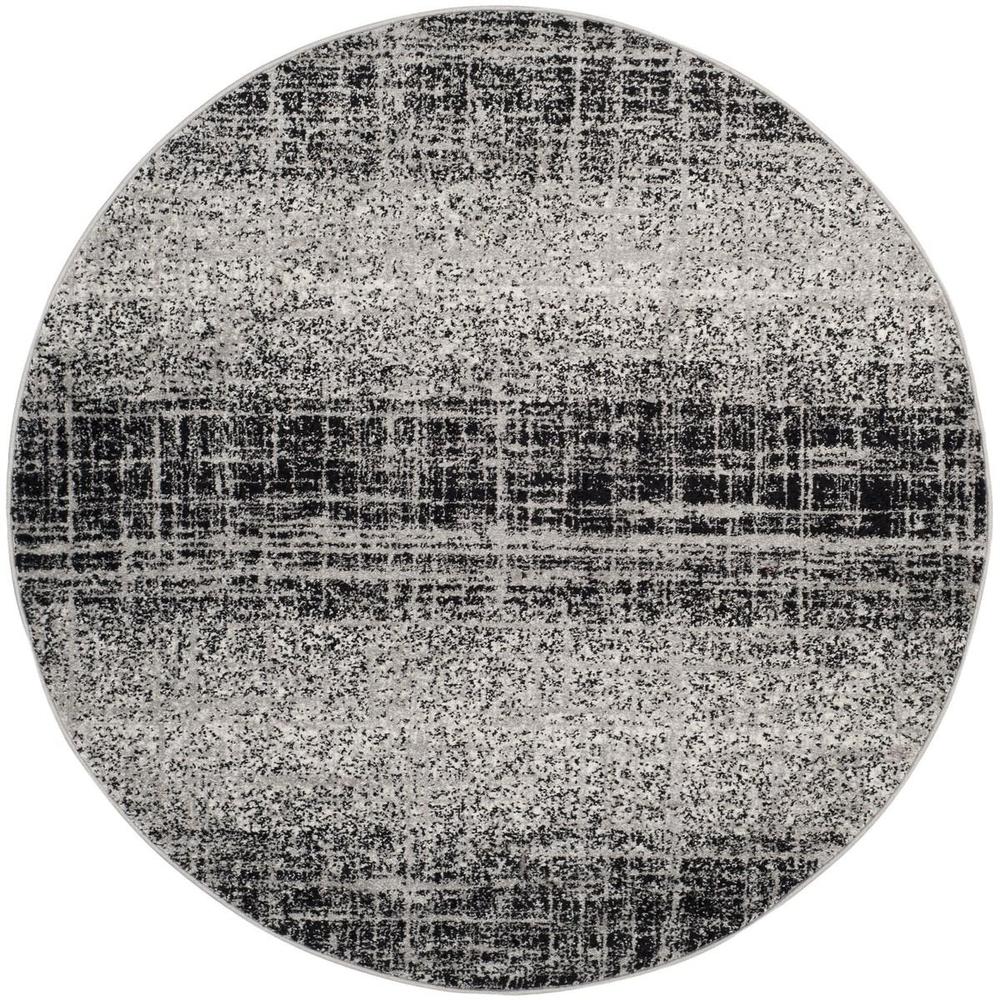 Adirondack, SILVER / BLACK, 6' X 6' Round, Area Rug, ADR116A-6R. Picture 1
