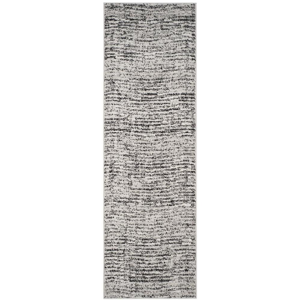 Adirondack, BLACK / SILVER, 2'-6" X 12', Area Rug, ADR117A-212. Picture 1