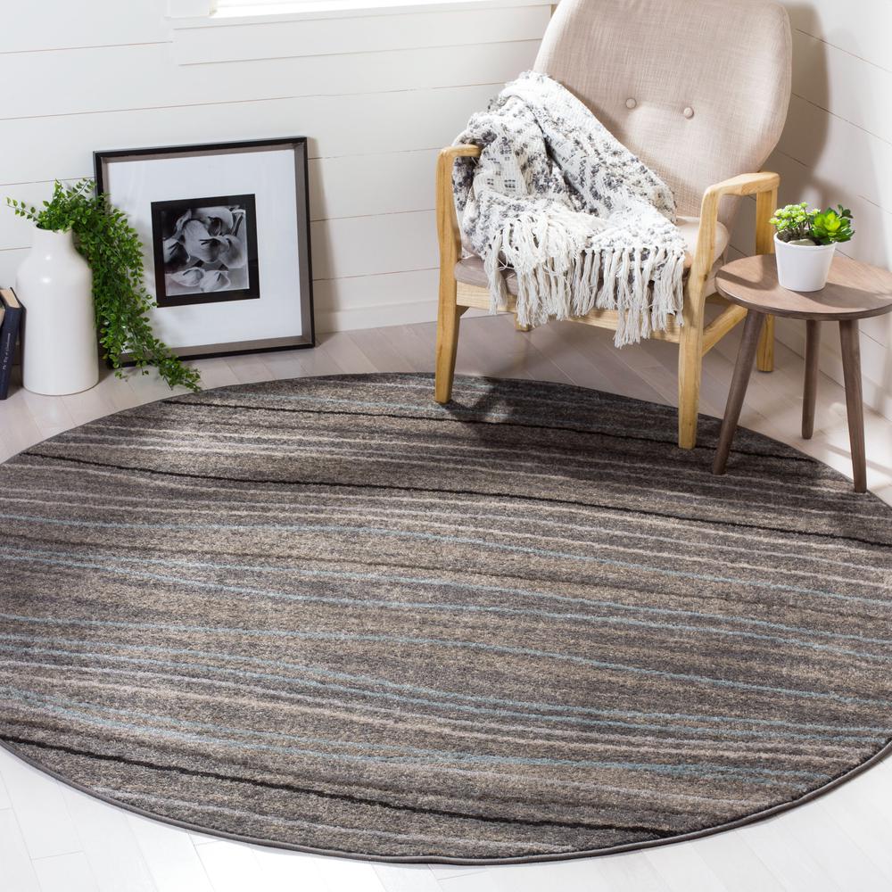AMSTERDAM, SILVER / BEIGE, 6'-7" X 6'-7" Round, Area Rug. Picture 3
