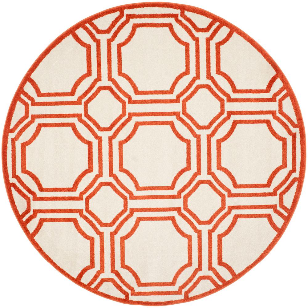 AMHERST, IVORY / ORANGE, 7' X 7' Round, Area Rug, AMT411F-7R. Picture 1