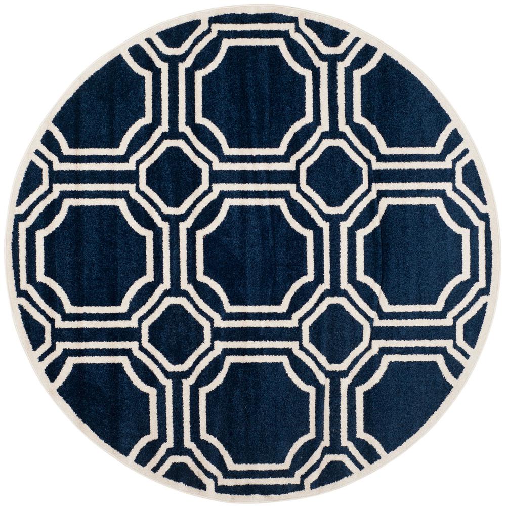 AMHERST, NAVY / IVORY, 7' X 7' Round, Area Rug, AMT411P-7R. Picture 1
