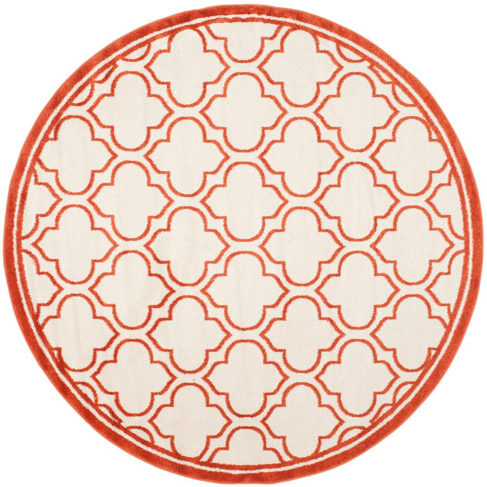AMHERST, IVORY / ORANGE, 7' X 7' Round, Area Rug, AMT412F-7R. Picture 1