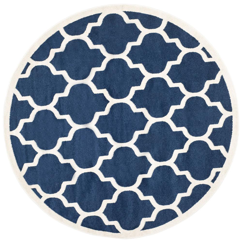 AMHERST, NAVY / BEIGE, 7' X 7' Round, Area Rug, AMT420P-7R. Picture 1