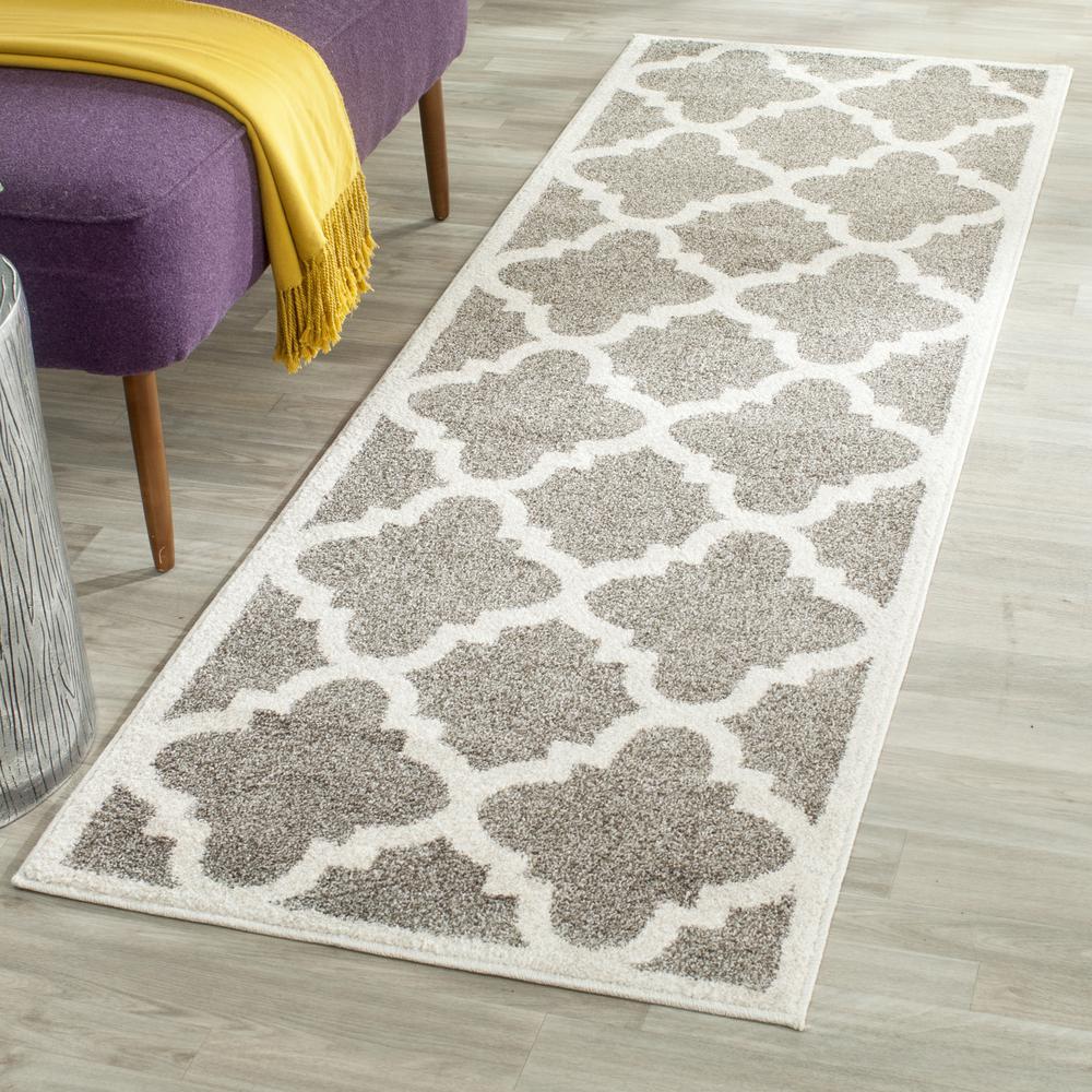 AMHERST, DARK GREY / BEIGE, 2'-3" X 9', Area Rug, AMT423R-29. Picture 3