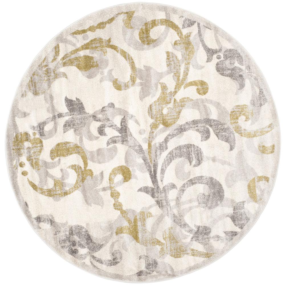 AMHERST, IVORY / LIGHT GREY, 7' X 7' Round, Area Rug, AMT428E-7R. Picture 1