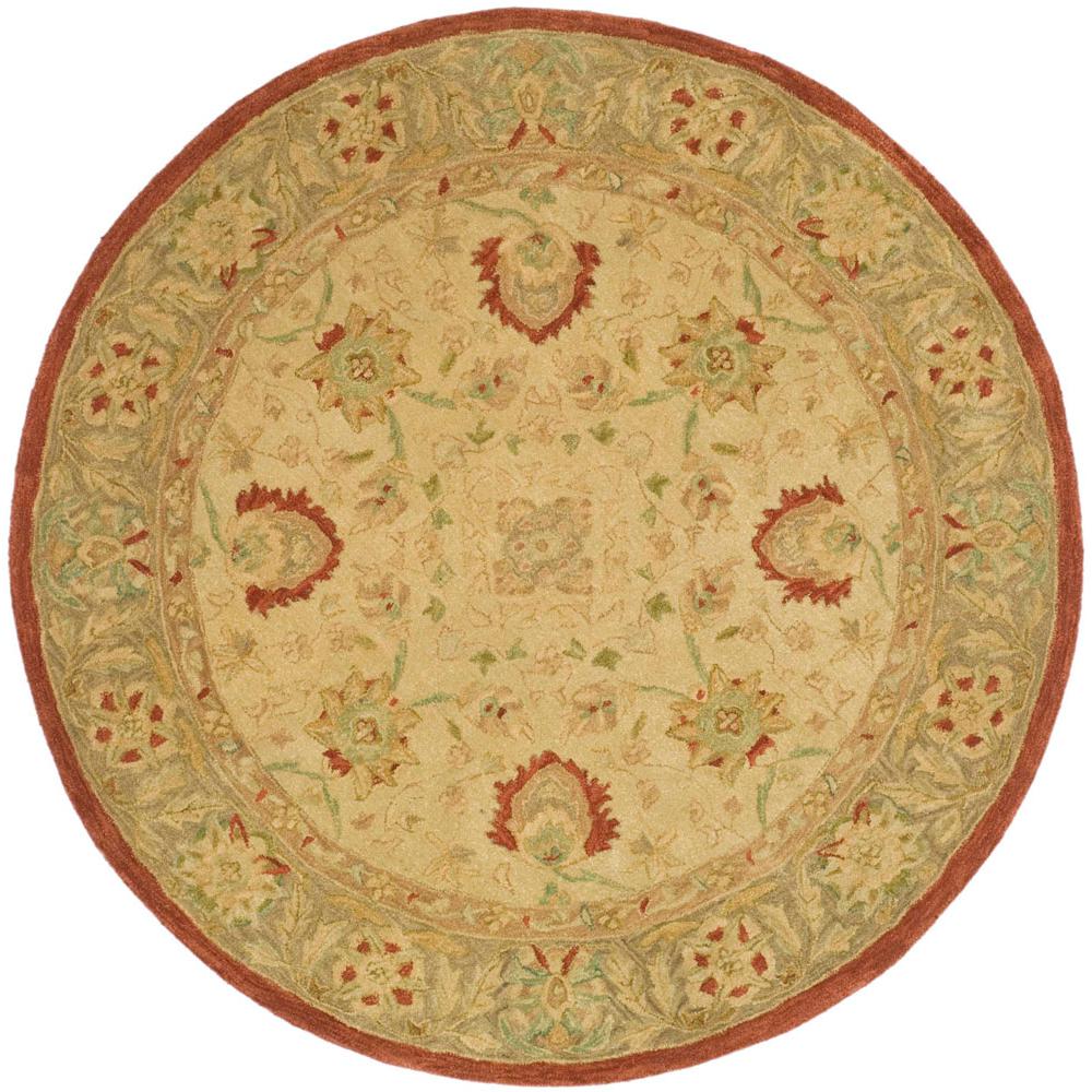 ANATOLIA, BEIGE / RUST, 6' X 6' Round, Area Rug. Picture 1