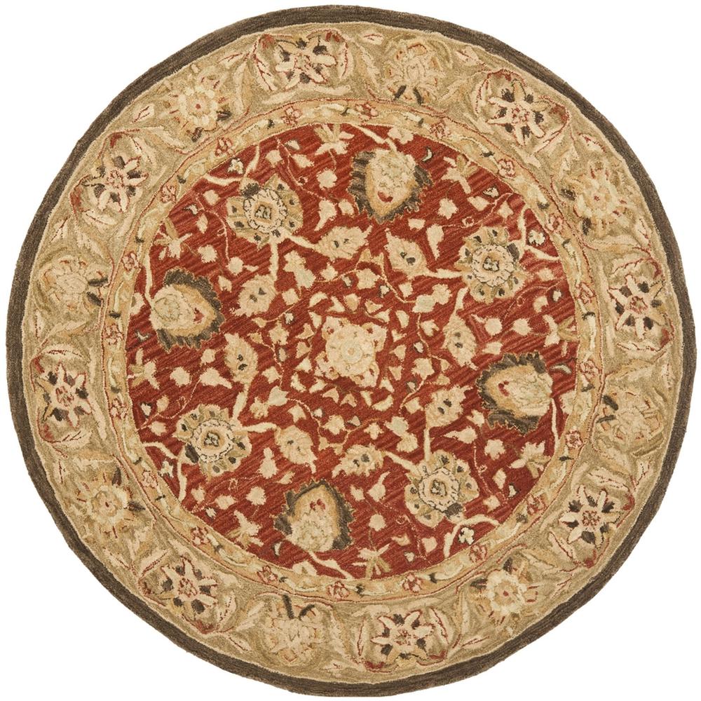 ANATOLIA, RUST / GREEN, 6' X 6' Round, Area Rug. Picture 1