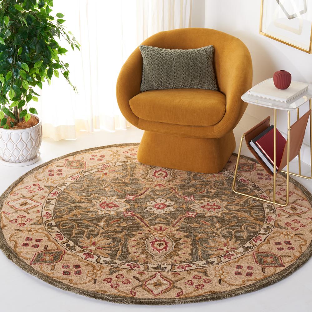 ANATOLIA, BROWN / IVORY, 4' X 4' Round, Area Rug. Picture 2