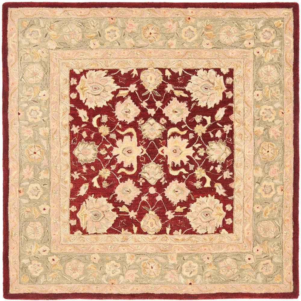 ANATOLIA, RED / MOSS, 8' X 8' Square, Area Rug. Picture 1
