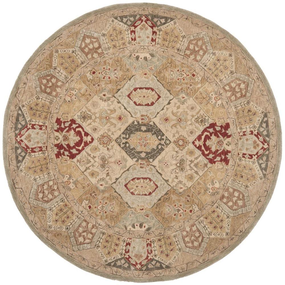 ANATOLIA, BEIGE / MULTI, 6' X 6' Round, Area Rug. Picture 1