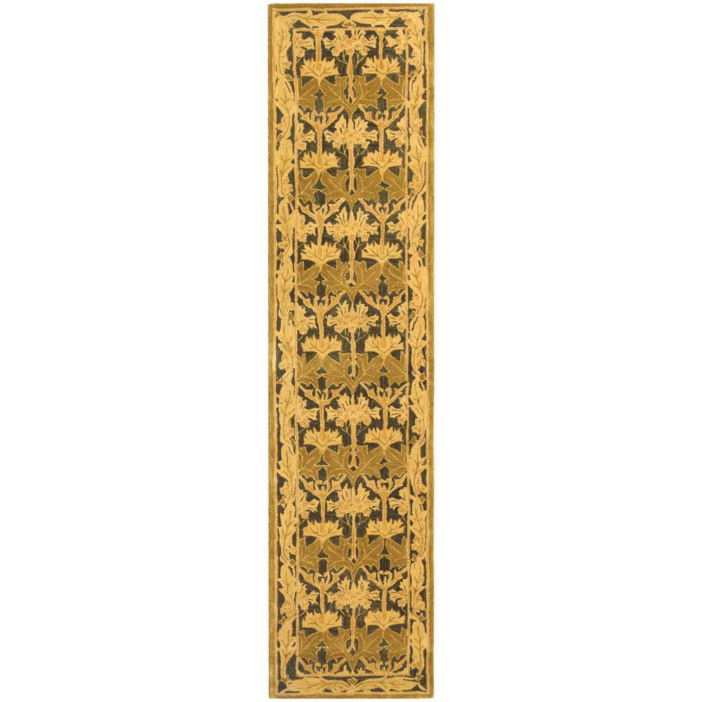 ANATOLIA, NAVY / SAGE, 2'-3" X 12', Area Rug. Picture 1