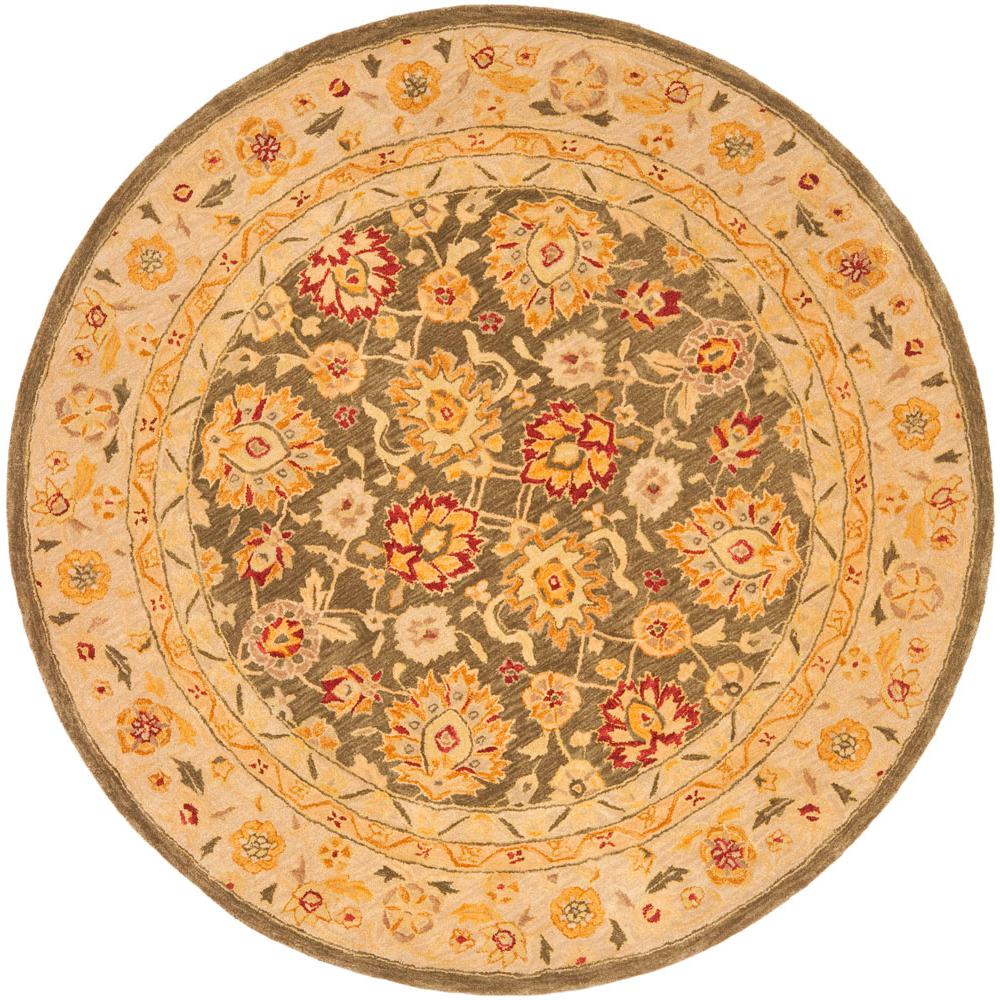 ANATOLIA, OLIVE GREY / BEIGE, 6' X 6' Round, Area Rug. Picture 1