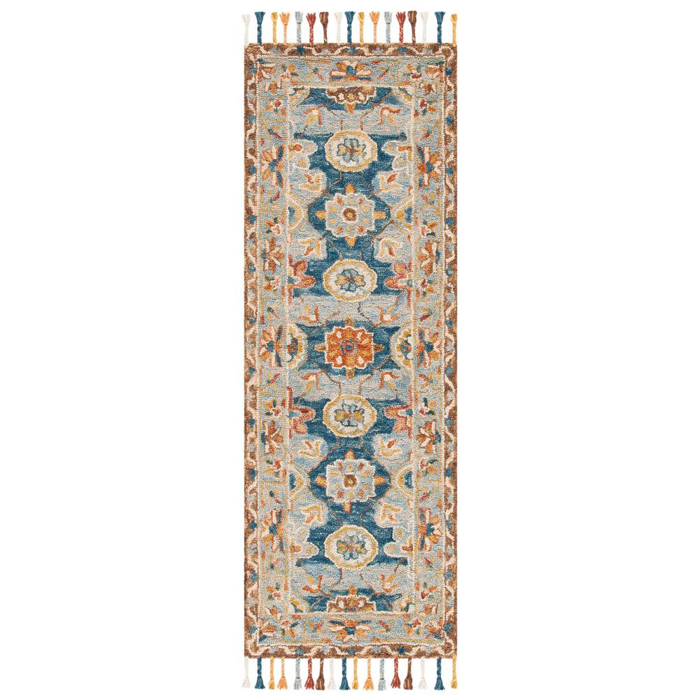 ASPEN, GREY / NAVY, 2'-3" X 5', Area Rug. Picture 1