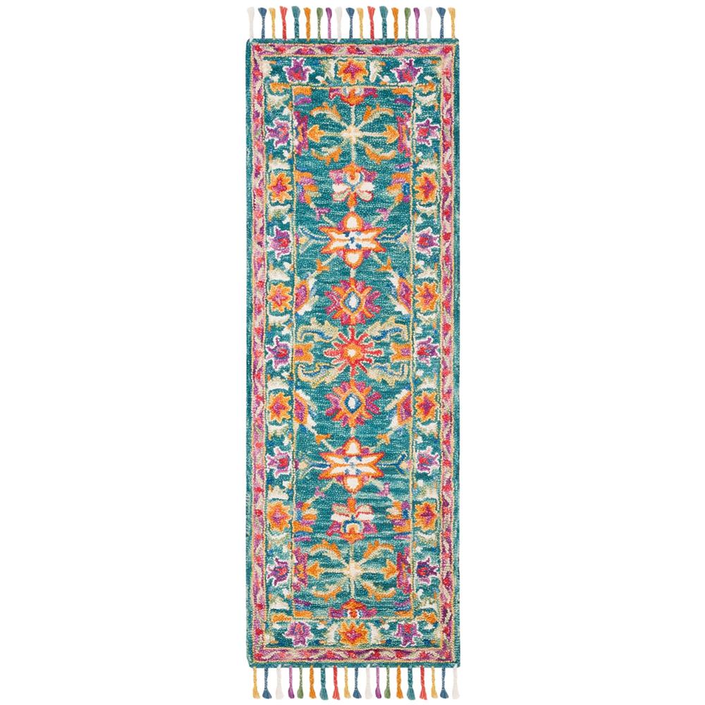 ASPEN, TURQUOISE / PURPLE, 2'-3" X 9', Area Rug. Picture 1