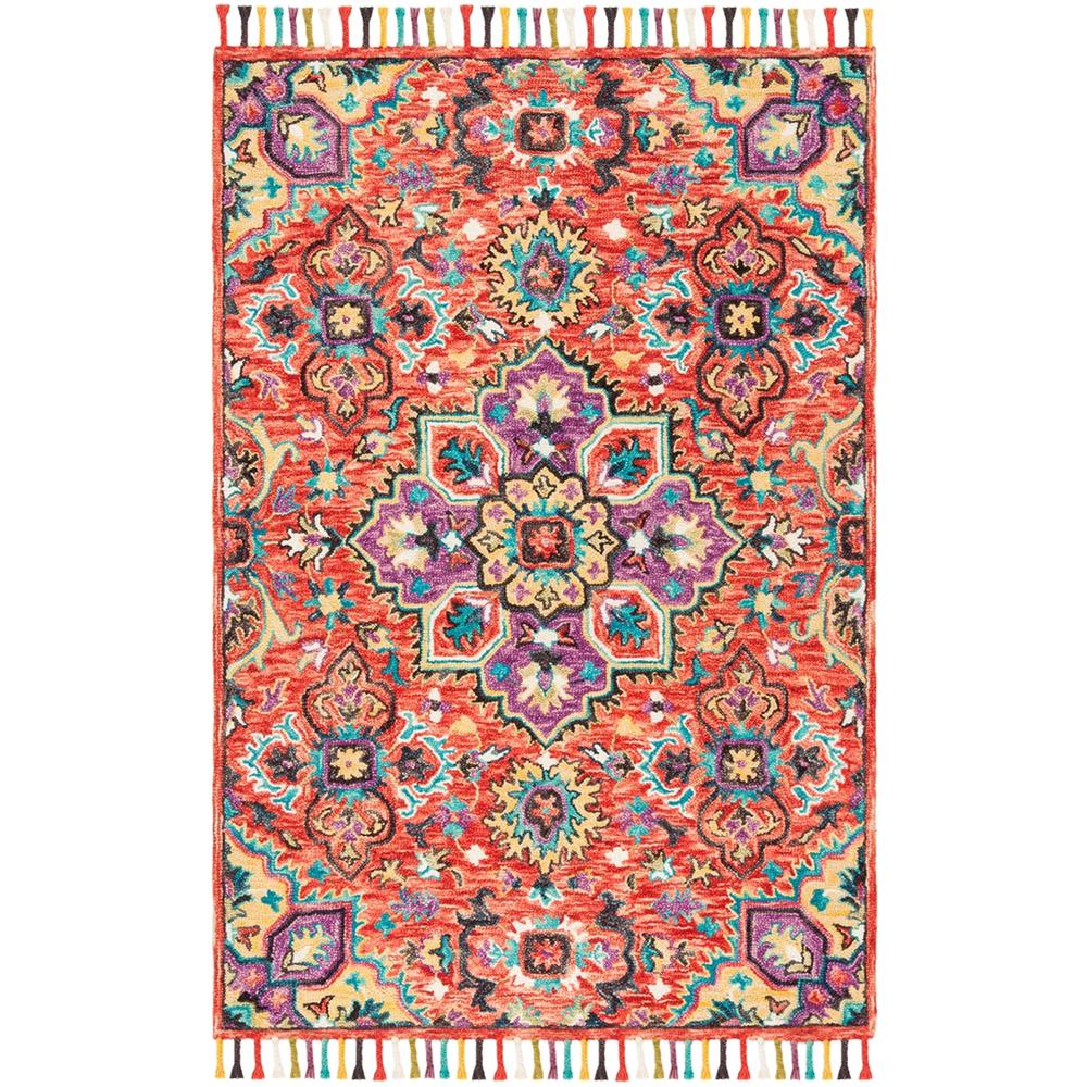 ASPEN, RED / GOLD, 3' X 5', Area Rug. Picture 1